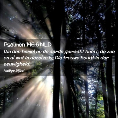 Picture 02 - Psalmen 146:6 NLD - Die den hemel en de aarde gemaakt heeft, de zee - Bible Verse Picture