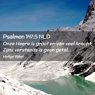 Picture 02 - Psalmen 147:5 NLD - Onze Heere is groot en van veel kracht; Zijns - Bible Verse Picture