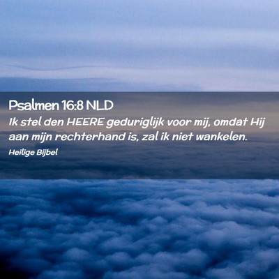Picture 02 - Psalmen 16:8 NLD - Ik stel den HEERE geduriglijk voor mij, omdat Hij - Bible Verse Picture