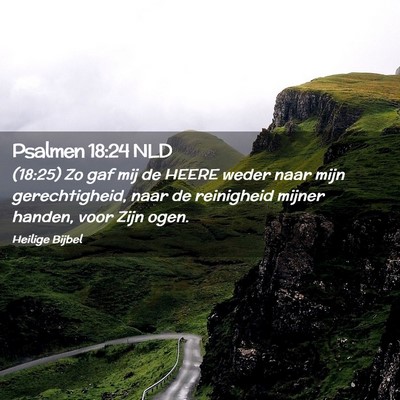Picture 02 - Psalmen 18:24 NLD - (18:25) Zo gaf mij de HEERE weder naar mijn - Bible Verse Picture