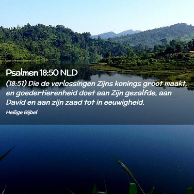 Picture 02 - Psalmen 18:50 NLD - (18:51) Die de verlossingen Zijns konings groot - Bible Verse Picture
