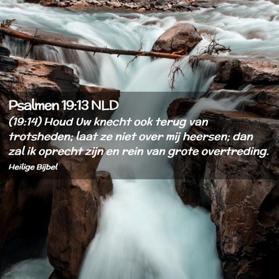 Picture 02 - Psalmen 19:13 NLD - (19:14) Houd Uw knecht ook terug van trotsheden; - Bible Verse Picture