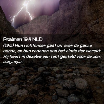 Picture 02 - Psalmen 19:4 NLD - (19:5) Hun richtsnoer gaat uit over de ganse - Bible Verse Picture