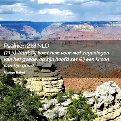 Picture 02 - Psalmen 21:3 NLD - (21:4) Want Gij komt hem voor met zegeningen van - Bible Verse Picture