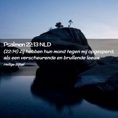 Picture 02 - Psalmen 22:13 NLD - (22:14) Zij hebben hun mond tegen mij opgesperd, - Bible Verse Picture