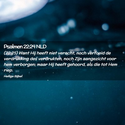 Picture 02 - Psalmen 22:24 NLD - (22:25) Want Hij heeft niet veracht, noch - Bible Verse Picture