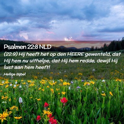 Picture 02 - Psalmen 22:8 NLD - (22:9) Hij heeft het op den HEERE gewenteld, dat - Bible Verse Picture