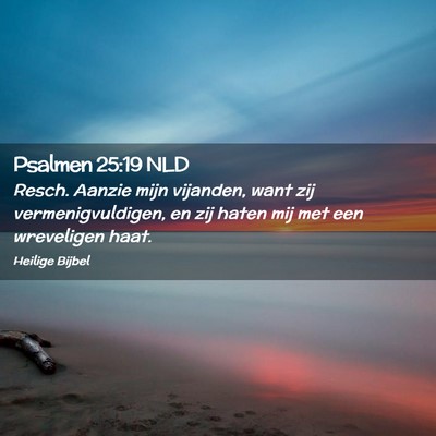 Picture 02 - Psalmen 25:19 NLD - Resch. Aanzie mijn vijanden, want zij - Bible Verse Picture