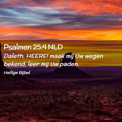Picture 02 - Psalmen 25:4 NLD - Daleth. HEERE! maak mij Uw wegen bekend, leer mij - Bible Verse Picture