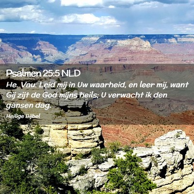 Picture 02 - Psalmen 25:5 NLD - He. Vau. Leid mij in Uw waarheid, en leer mij, - Bible Verse Picture