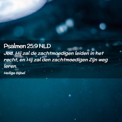 Picture 02 - Psalmen 25:9 NLD - Jod. Hij zal de zachtmoedigen leiden in het - Bible Verse Picture