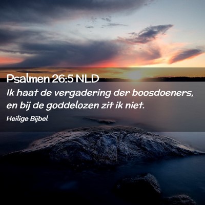 Picture 02 - Psalmen 26:5 NLD - Ik haat de vergadering der boosdoeners, en bij de - Bible Verse Picture