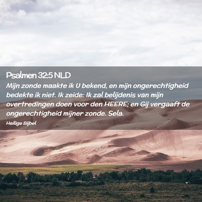 Picture 02 - Psalmen 32:5 NLD - Mijn zonde maakte ik U bekend, en mijn - Bible Verse Picture