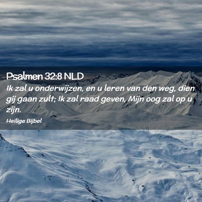 Picture 02 - Psalmen 32:8 NLD - Ik zal u onderwijzen, en u leren van den weg, - Bible Verse Picture