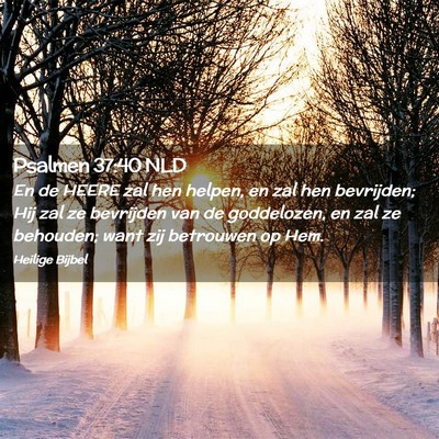 Picture 02 - Psalmen 37:40 NLD - En de HEERE zal hen helpen, en zal hen bevrijden; - Bible Verse Picture