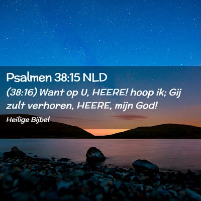 Picture 02 - Psalmen 38:15 NLD - (38:16) Want op U, HEERE! hoop ik; Gij zult - Bible Verse Picture