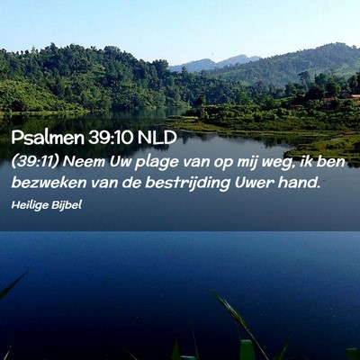 Picture 02 - Psalmen 39:10 NLD - (39:11) Neem Uw plage van op mij weg, ik ben - Bible Verse Picture