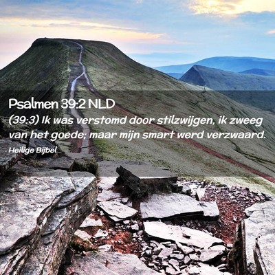 Picture 02 - Psalmen 39:2 NLD - (39:3) Ik was verstomd door stilzwijgen, ik zweeg - Bible Verse Picture