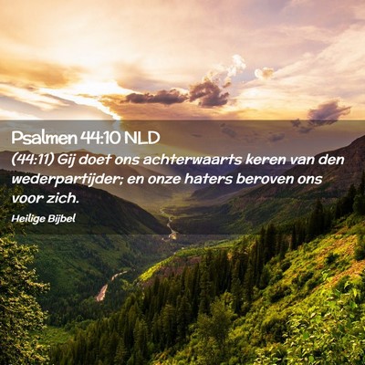 Picture 02 - Psalmen 44:10 NLD - (44:11) Gij doet ons achterwaarts keren van den - Bible Verse Picture