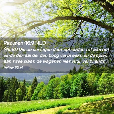 Picture 02 - Psalmen 46:9 NLD - (46:10) Die de oorlogen doet ophouden tot aan het - Bible Verse Picture