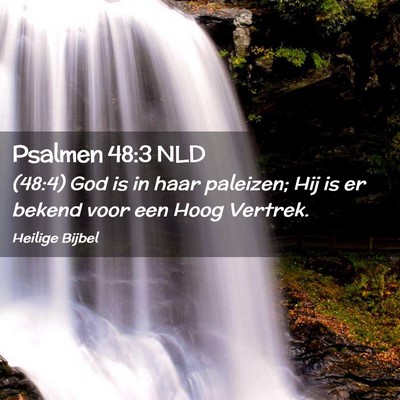 Picture 02 - Psalmen 48:3 NLD - (48:4) God is in haar paleizen; Hij is er bekend - Bible Verse Picture