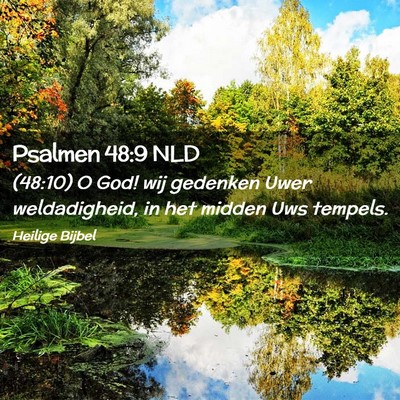 Picture 02 - Psalmen 48:9 NLD - (48:10) O God! wij gedenken Uwer weldadigheid, in - Bible Verse Picture