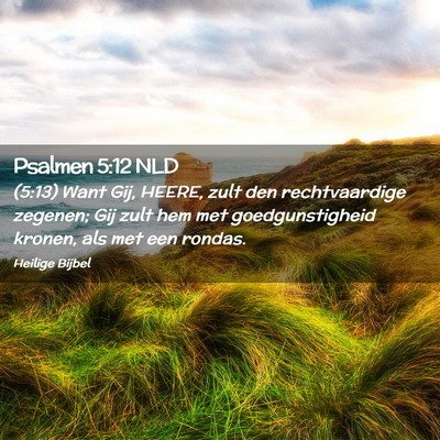 Picture 02 - Psalmen 5:12 NLD - (5:13) Want Gij, HEERE, zult den rechtvaardige - Bible Verse Picture