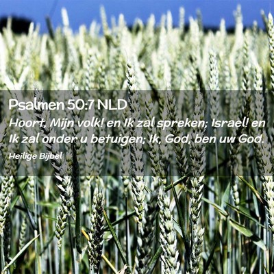 Picture 02 - Psalmen 50:7 NLD - Hoort, Mijn volk! en Ik zal spreken; Israel! en - Bible Verse Picture