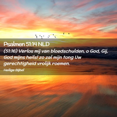 Picture 02 - Psalmen 51:14 NLD - (51:16) Verlos mij van bloedschulden, o God, Gij, - Bible Verse Picture