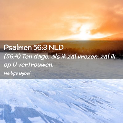 Picture 02 - Psalmen 56:3 NLD - (56:4) Ten dage, als ik zal vrezen, zal ik op U - Bible Verse Picture