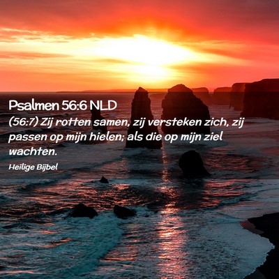 Picture 02 - Psalmen 56:6 NLD - (56:7) Zij rotten samen, zij versteken zich, zij - Bible Verse Picture