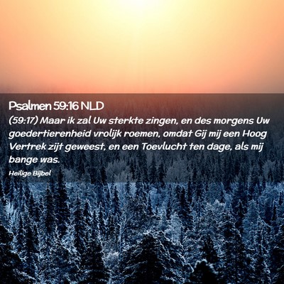 Picture 02 - Psalmen 59:16 NLD - (59:17) Maar ik zal Uw sterkte zingen, en des - Bible Verse Picture