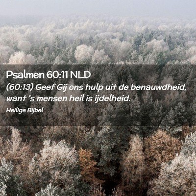 Picture 02 - Psalmen 60:11 NLD - (60:13) Geef Gij ons hulp uit de benauwdheid, - Bible Verse Picture