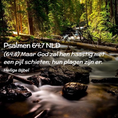 Picture 02 - Psalmen 64:7 NLD - (64:8) Maar God zal hen haastig met een pijl - Bible Verse Picture