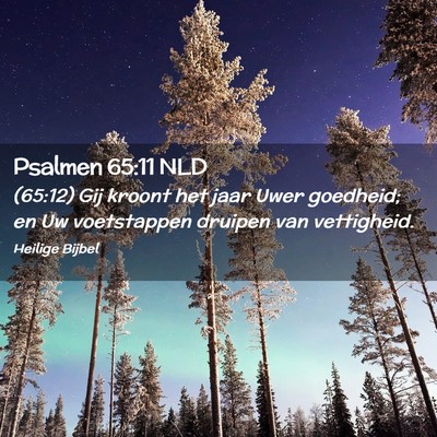 Picture 02 - Psalmen 65:11 NLD - (65:12) Gij kroont het jaar Uwer goedheid; en Uw - Bible Verse Picture