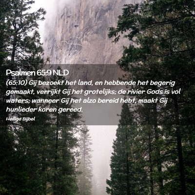 Picture 02 - Psalmen 65:9 NLD - (65:10) Gij bezoekt het land, en hebbende het - Bible Verse Picture