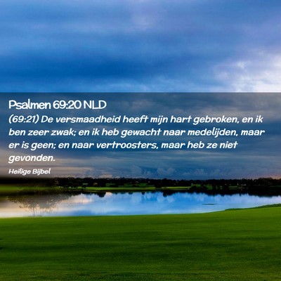 Picture 02 - Psalmen 69:20 NLD - (69:21) De versmaadheid heeft mijn hart gebroken, - Bible Verse Picture
