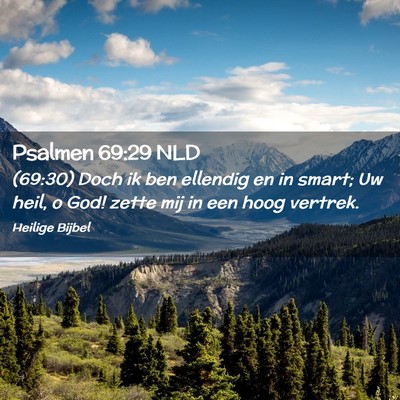 Picture 02 - Psalmen 69:29 NLD - (69:30) Doch ik ben ellendig en in smart; Uw - Bible Verse Picture