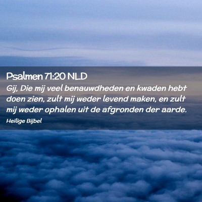 Picture 02 - Psalmen 71:20 NLD - Gij, Die mij veel benauwdheden en kwaden hebt - Bible Verse Picture