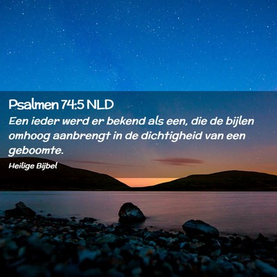 Picture 02 - Psalmen 74:5 NLD - Een ieder werd er bekend als een, die de bijlen - Bible Verse Picture