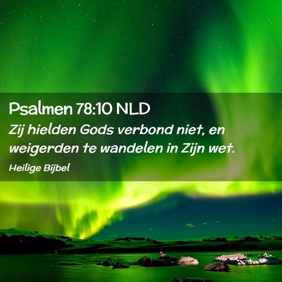 Picture 02 - Psalmen 78:10 NLD - Zij hielden Gods verbond niet, en weigerden te - Bible Verse Picture