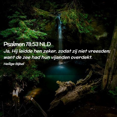 Picture 02 - Psalmen 78:53 NLD - Ja, Hij leidde hen zeker, zodat zij niet - Bible Verse Picture