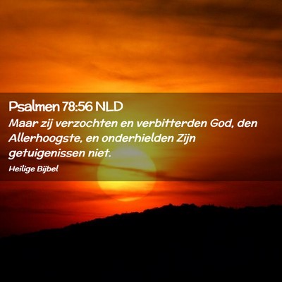 Picture 02 - Psalmen 78:56 NLD - Maar zij verzochten en verbitterden God, den - Bible Verse Picture