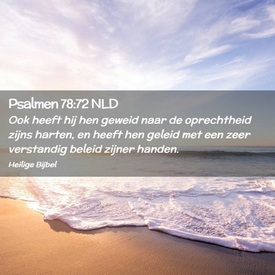 Picture 02 - Psalmen 78:72 NLD - Ook heeft hij hen geweid naar de oprechtheid - Bible Verse Picture