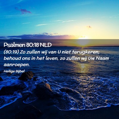 Picture 02 - Psalmen 80:18 NLD - (80:19) Zo zullen wij van U niet terugkeren; - Bible Verse Picture