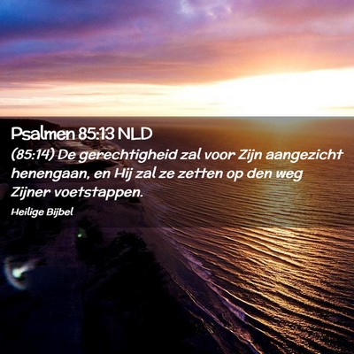 Picture 02 - Psalmen 85:13 NLD - (85:14) De gerechtigheid zal voor Zijn aangezicht - Bible Verse Picture