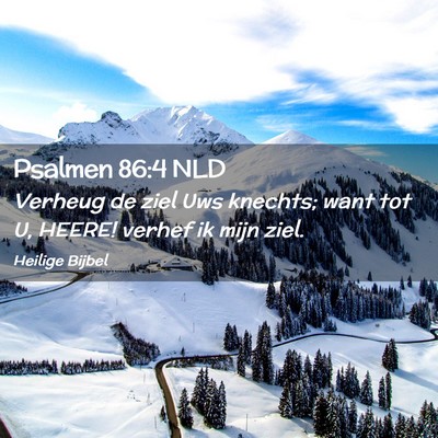 Picture 02 - Psalmen 86:4 NLD - Verheug de ziel Uws knechts; want tot U, HEERE! - Bible Verse Picture