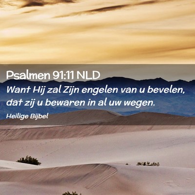 Picture 02 - Psalmen 91:11 NLD - Want Hij zal Zijn engelen van u bevelen, dat zij - Bible Verse Picture