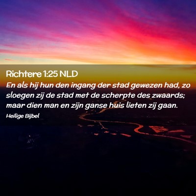 Picture 02 - Richtere 1:25 NLD - En als hij hun den ingang der stad gewezen had, - Bible Verse Picture