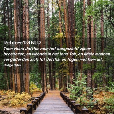 Picture 02 - Richtere 11:3 NLD - Toen vlood Jeftha voor het aangezicht zijner - Bible Verse Picture